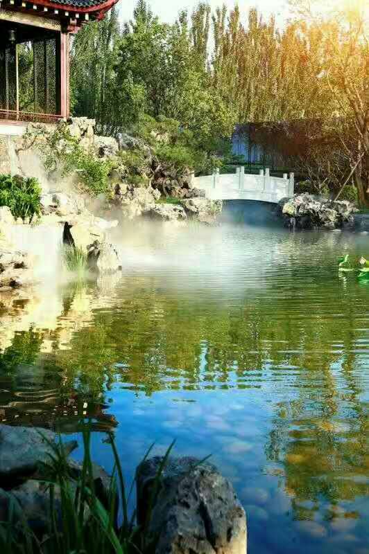 霧森景觀(guān)、霧森造景、人造霧、小區造景、降塵、加濕、小區霧森造景、樓盤(pán)云霧造景